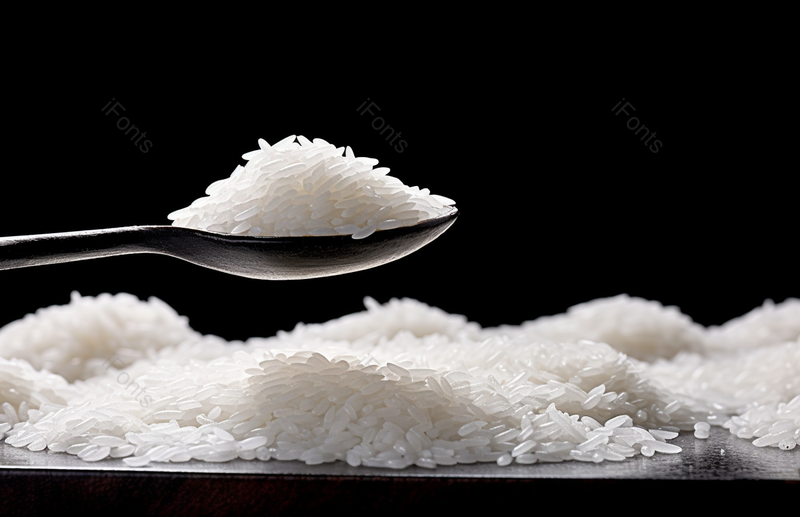 大米米粒勺子黑色背景摄影图,高清,摄影图,摄影图片,图片大全,摄影图免费下载